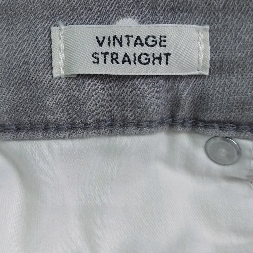 J. Crew Gray White Polka Dot Vintage Straight Ankle Jeans AB288 PETITE